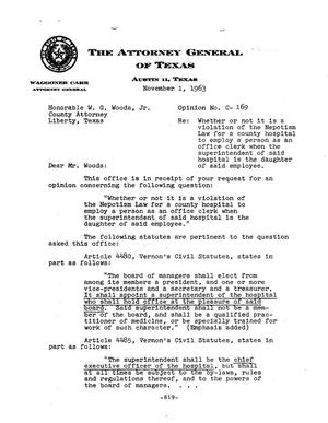 Texas Attorney General Opinion: C-169
