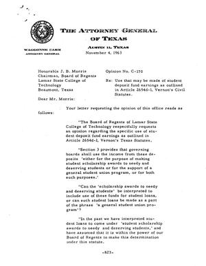 Texas Attorney General Opinion: C-170