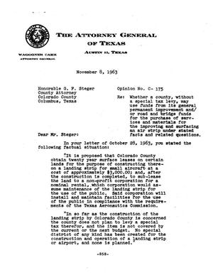 Texas Attorney General Opinion: C-175