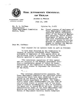 Texas Attorney General Opinion: C-271