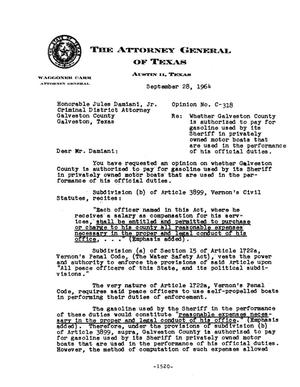 Texas Attorney General Opinion: C-318