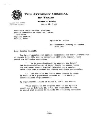 Texas Attorney General Opinion: C-402