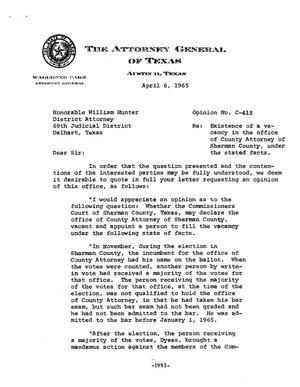 Primary view of object titled 'Texas Attorney General Opinion: C-415'.