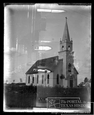 [Double exposure: unidentified church]
