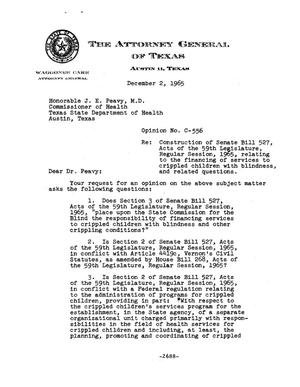Texas Attorney General Opinion: C-556