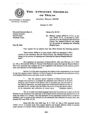 Texas Attorney General Opinion: M-146