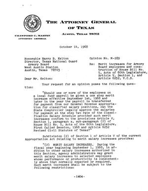 Texas Attorney General Opinion: M-289