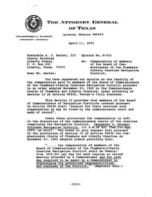 Texas Attorney General Opinion: M-608