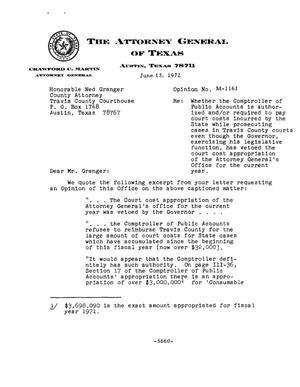 Texas Attorney General Opinion: M-1161