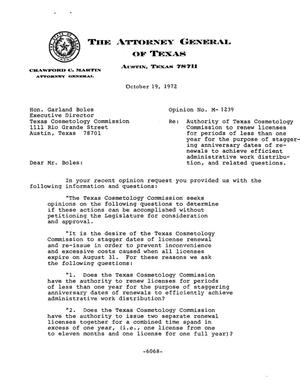 Texas Attorney General Opinion: M-1239