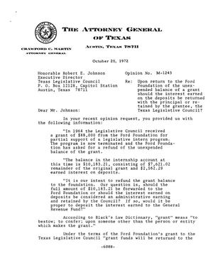 Texas Attorney General Opinion: M-1243