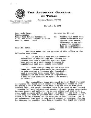 Primary view of object titled 'Texas Attorney General Opinion: M-1256'.
