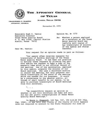 Texas Attorney General Opinion: M-1272