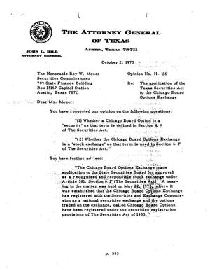 Primary view of object titled 'Texas Attorney General Opinion: H-116'.