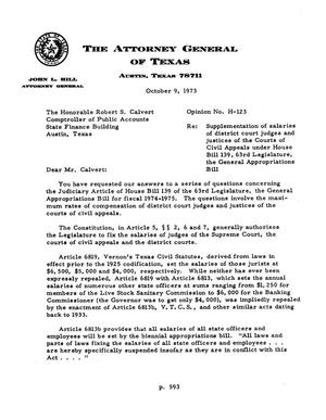 Texas Attorney General Opinion: H-123
