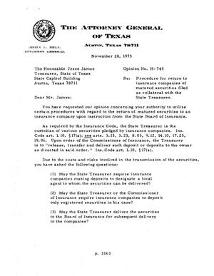 Texas Attorney General Opinion: H-745
