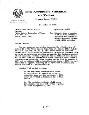Texas Attorney General Opinion: H-752