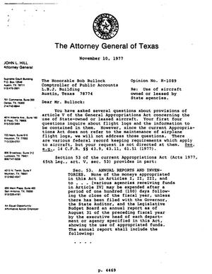 Texas Attorney General Opinion: H-1089