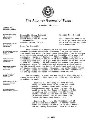 Texas Attorney General Opinion: H-1090