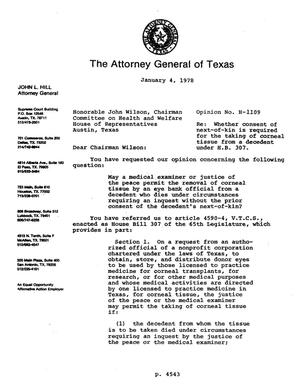 Texas Attorney General Opinion: H-1109