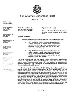 Texas Attorney General Opinion: H-1131