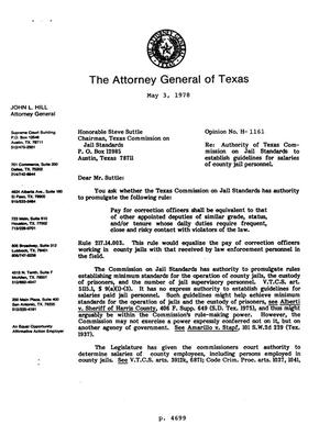 Texas Attorney General Opinion: H-1161