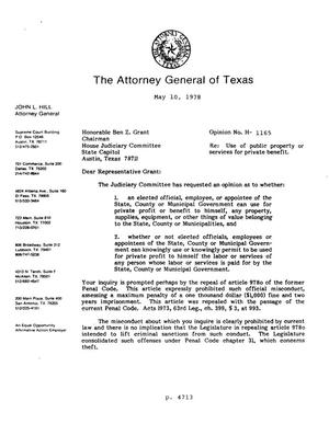 Texas Attorney General Opinion: H-1165