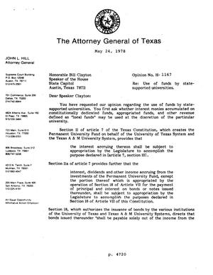 Texas Attorney General Opinion: H-1167