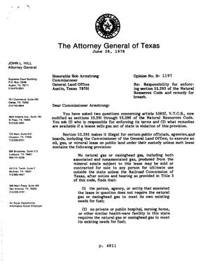 Texas Attorney General Opinion: H-1197