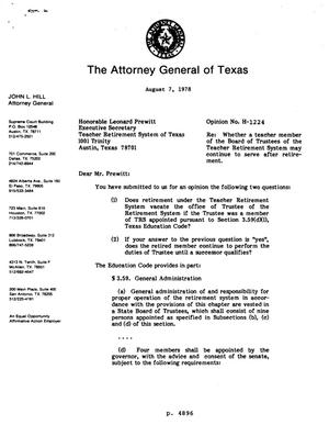 Texas Attorney General Opinion: H-1224