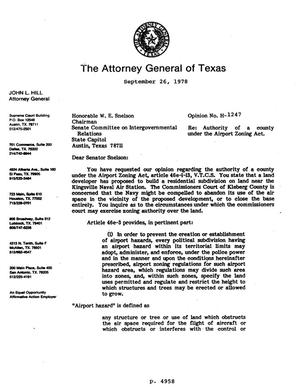 Texas Attorney General Opinion: H-1247