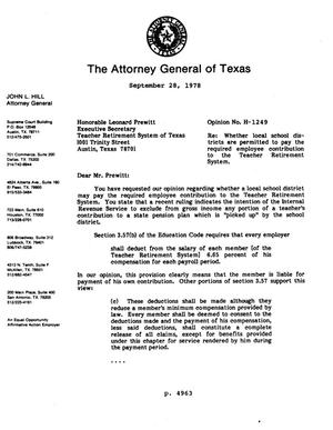 Texas Attorney General Opinion: H-1249