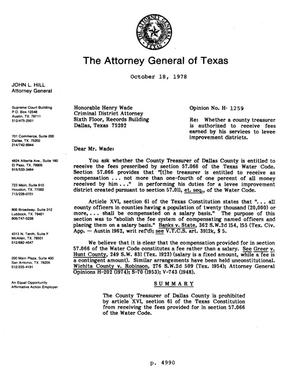 Texas Attorney General Opinion: H-1259