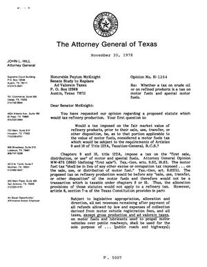 Texas Attorney General Opinion: H-1264