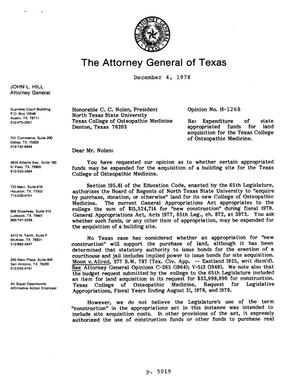 Texas Attorney General Opinion: H-1268