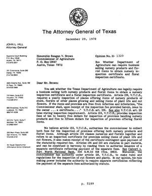 Texas Attorney General Opinion: H-1320