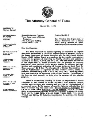 Texas Attorney General Opinion: MW-5