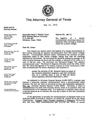 Texas Attorney General Opinion: MW-21