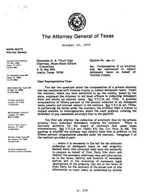 Texas Attorney General Opinion: MW-67