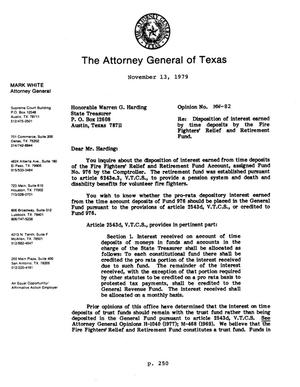 Texas Attorney General Opinion: MW-82