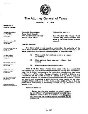 Texas Attorney General Opinion: MW-105