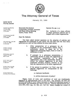 Texas Attorney General Opinion: MW-130