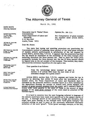 Texas Attorney General Opinion: MW-316