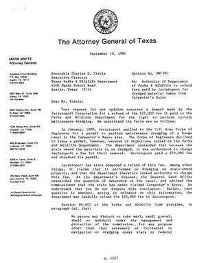 Texas Attorney General Opinion: MW-367