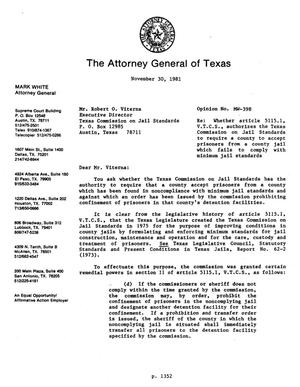 Texas Attorney General Opinion: MW-398