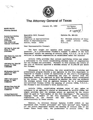 Texas Attorney General Opinion: MW-434