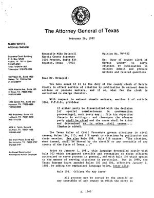 Texas Attorney General Opinion: MW-452