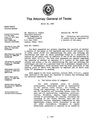 Texas Attorney General Opinion: MW-456
