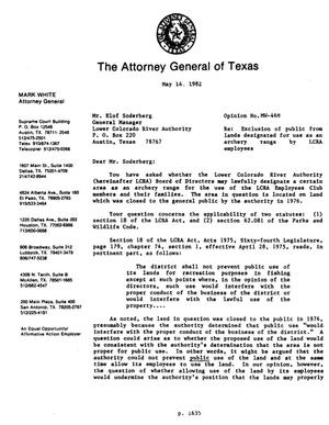 Texas Attorney General Opinion: MW-468