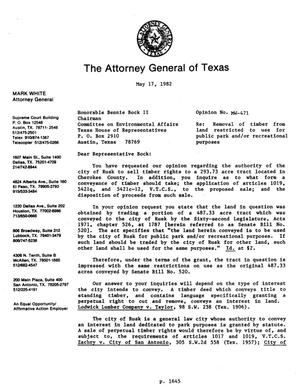 Texas Attorney General Opinion: MW-471